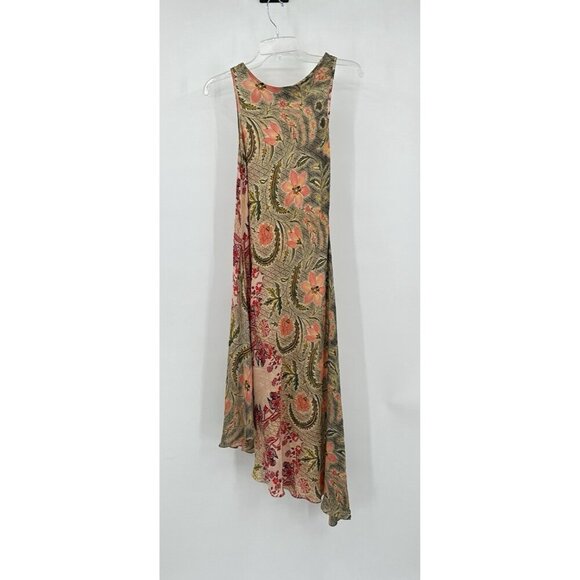 KAVITA BHARITA midi slip dress asymmetrical hem sleeveless floral sundress S - Picture 5 of 8